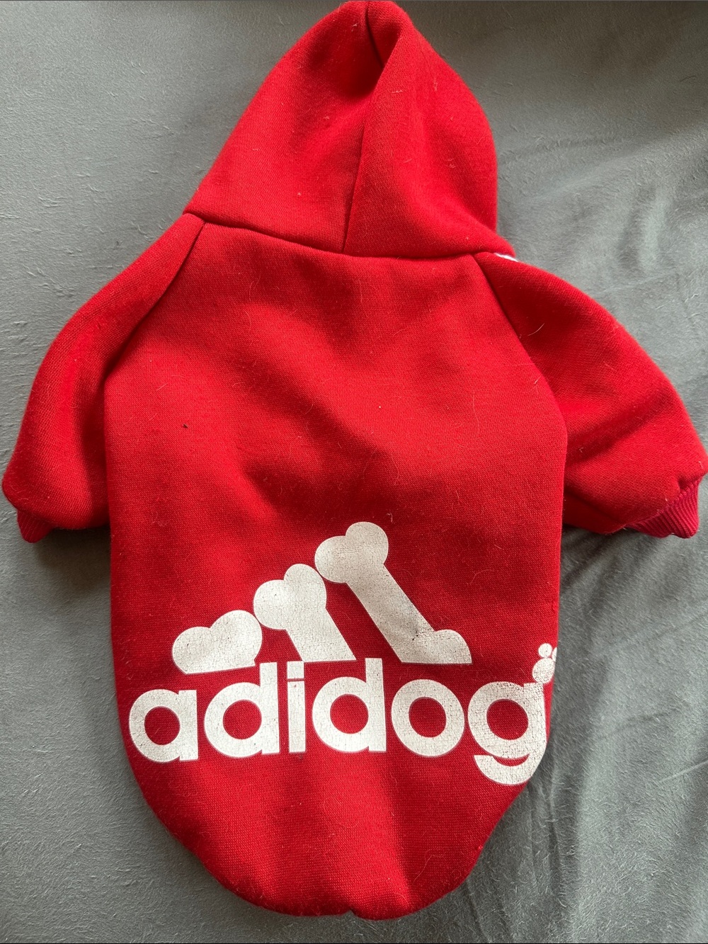 adidog Red Dog Hoodie with White Logo